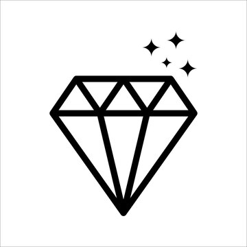 Brilliant diamond line icon. linear style sign for mobile concept and web design, Symbol, logo illustration, Perfect pixel vector graphics, on white background.