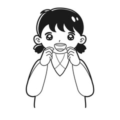 歯科矯正のワイヤーを装着した子どものイラスト