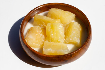 Tapioca in syrup with cocont milk