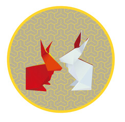 うさぎ・折り紙	