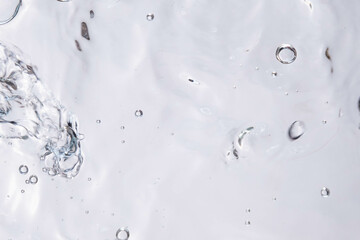 Underwater bubble texture on white background. Water with bubbles. Air bubbles underwater