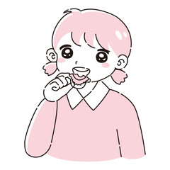 子どもの歯科矯正器具のイラスト