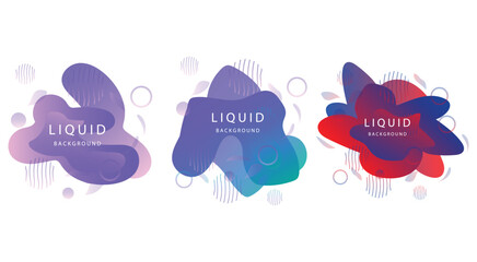Abstract Liquid Logo Shape. Water Paint Design, Abstract Modern Element Vector. Colored Gradient.Illustration Banner Abstract Gradient Liquid Shape