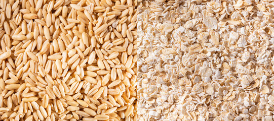 oat grains, flakes and flour