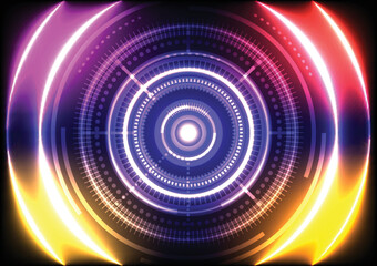 Hi-tech Background with multi color sphere,Abstract Hi-tech Background  ring sphere pattern