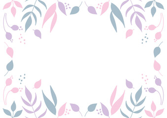 北欧風かわいい手描きの植物フレーム