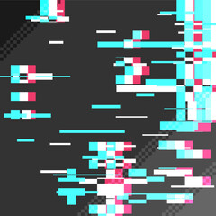 Abstract Glitched Graphic Effect Illustration Texture, on Black Background