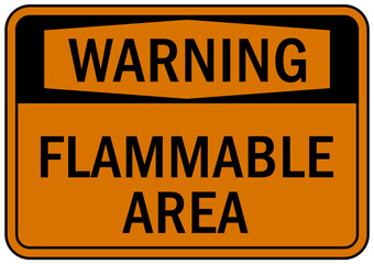 flammable material sign and label