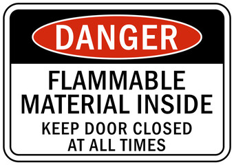 flammable material sign and label