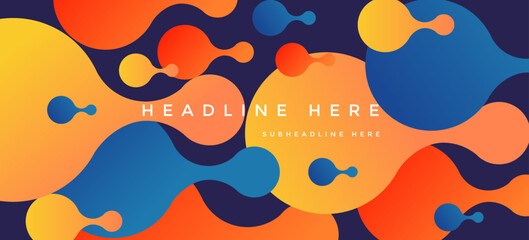 fluid circle colorful blue orange yellow gradient background design geometric for banner brochure flyer presentation template