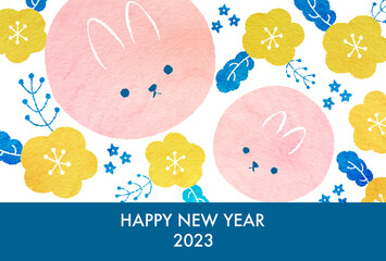 うさぎ年の年賀状素材