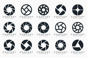 Photo and camera logo icon set. Icons of photography, image, photo gallery and photo camera.