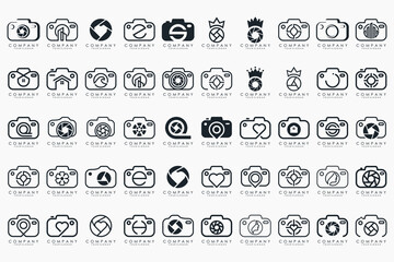 Photo and camera logo icon set. Icons of photography, image, photo gallery and photo camera.