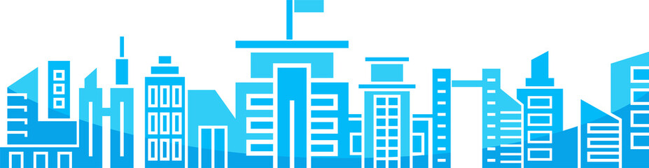 blue city skyscraper