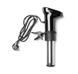 Thermal immersion circulator isolated on white, top view. Sous vide cooker