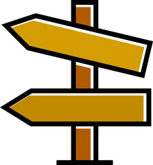 Fototapeta premium wooden guidepost and signpost icon illustration