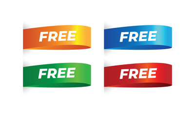 Flat icon set with free banner