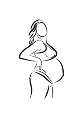 Pregnant woman icon vector isolated. Pregnancy, motherhood concept.