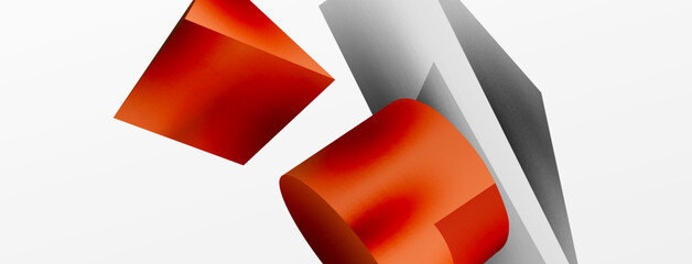 Metallic 3d shape vector geometric background. Trendy techno business template for wallpaper, banner, background or landing