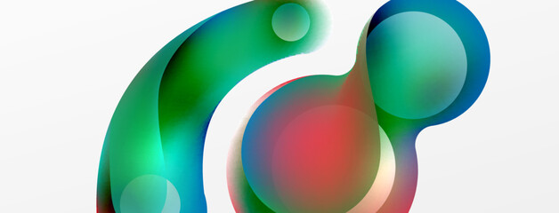 Fluid abstract background, round shapes and circle flowing design for wallpaper, banner, background or landing