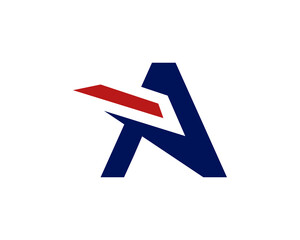 Blue and Red A Letter Logo for Tech and Digital Companies, A vibrant logo featuring the letter "A" in blue and red, ideal for tech and digital companies.