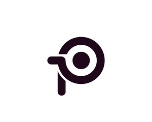 P Symbol Logo in Black for Professional Services, A sleek logo featuring the letter "P" in black, ideal for professional services and corporate branding.