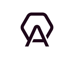 Geometric Hexagon A Logo for Modern Architecture Firms, A contemporary logo featuring a hexagon shape with the letter "A" inside, suitable for modern architecture and design firms.