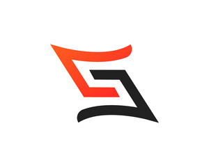 Dynamic GS Letter Logo with Red and Black Color Scheme, A bold and dynamic logo featuring the letters "GS" in an abstract design with red and black colors, suitable for tech and digital companies.