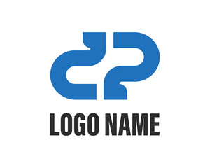 Modern CP or dp Letter Logo Design for Corporate Branding, A sleek and professional logo featuring the letters "CP" in a modern, minimalist style with a blue color scheme, ideal for corporate branding