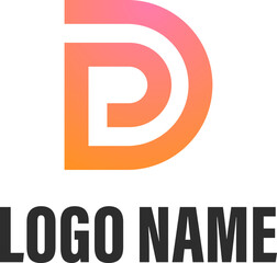 Modern Orange D Letter Logo