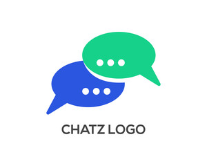 Green Chat Logo with Speech Bubbles