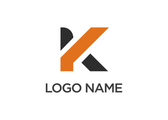 Minimalist Logo with Orange K Letter Design