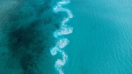 Ocean surface, the Exuma island in the Bahamas