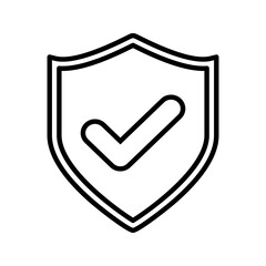 Shield icon, Shield with a checkmark in the middle Protection icon concept