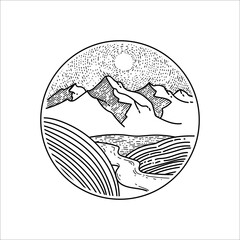 Fototapeta premium Mountain logo design template vector illustration.