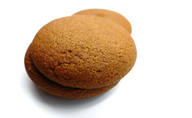 cookies with chocolate on white background