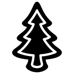 Fototapeta na wymiar gingerbread pine solid icon