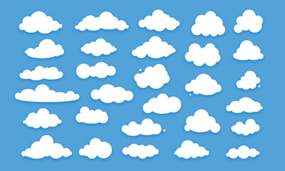 Decorative clouds in flat design cute