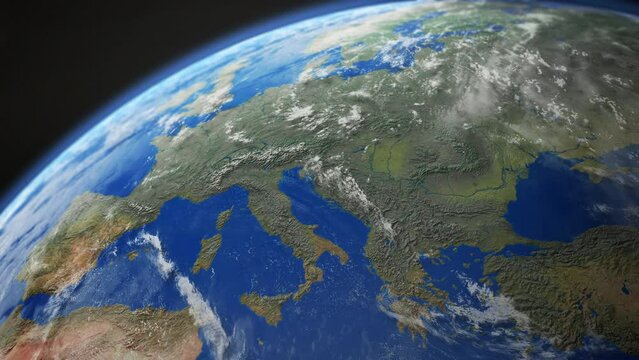 Europe EU from above the clouds from space.