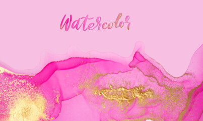 Delicate Pink Artwork Design Template for Greeting Card.