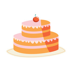 sweet cake with cherry
