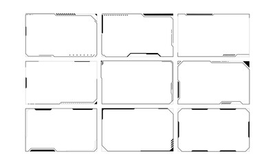 Hud frame futuristic game target borders scifi empty banners for text © Vuang