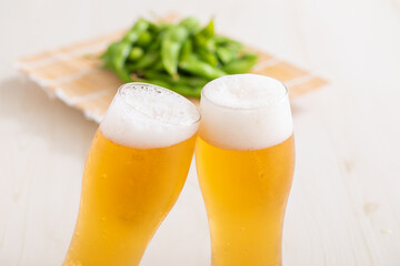ビールと枝豆　beer