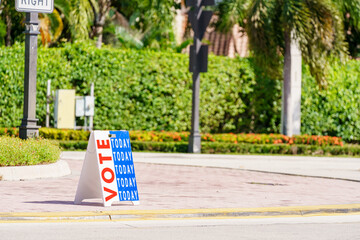 Vote Today standing sign on the streets of Weston FL