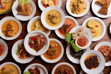 A variety of Minangkabau food, Indonesia
