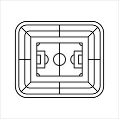 Football field simple Outline icon soccer related. Sports field. Football. Soccer. Playground. vector illustration