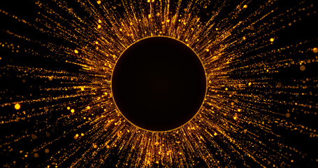 Abstract Background With Moving And Flicker Gold Particles