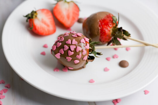 chocolate cake with strawberries