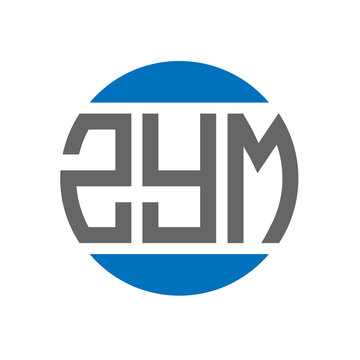 ZYM letter logo design on white background. ZYM creative initials circle logo concept. ZYM letter design.