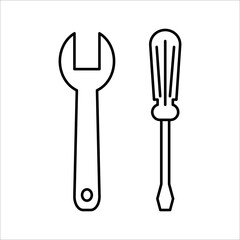 wrench with screwdriver icon